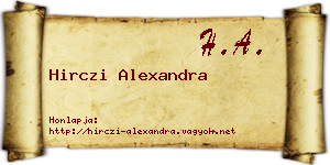 Hirczi Alexandra névjegykártya